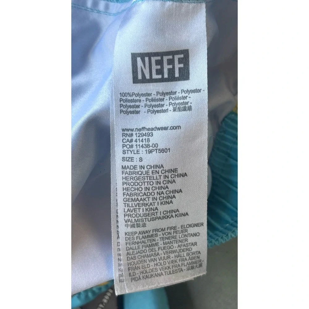 NEFF Rubber Duckie Mens Board Small Shorts Blue Tropical Drawstring beach preppy